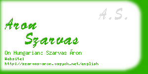 aron szarvas business card